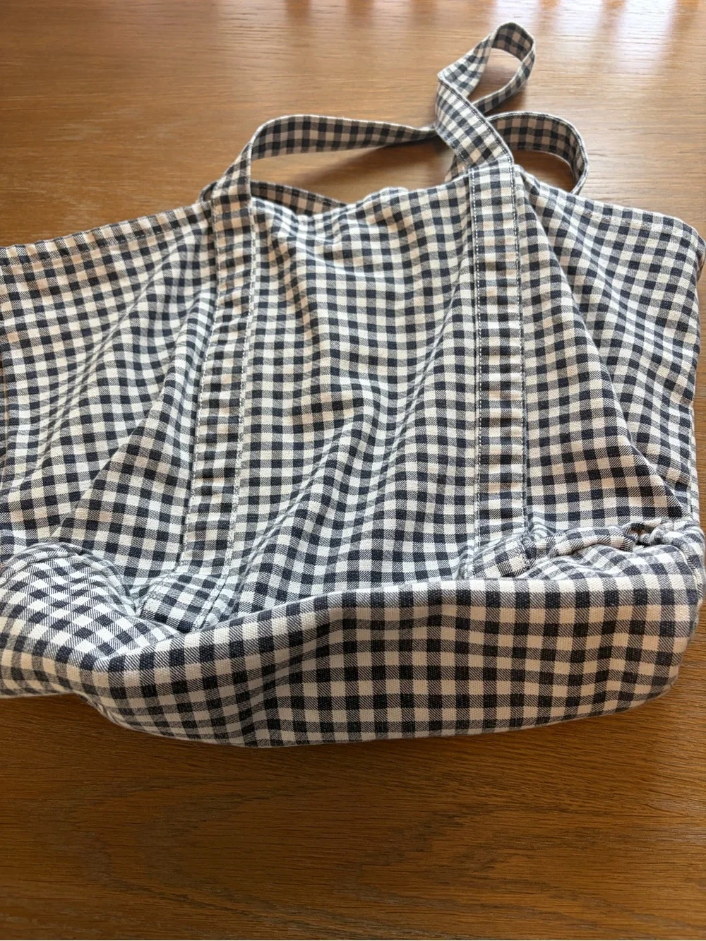 GAP Navy and White Gingham Tote